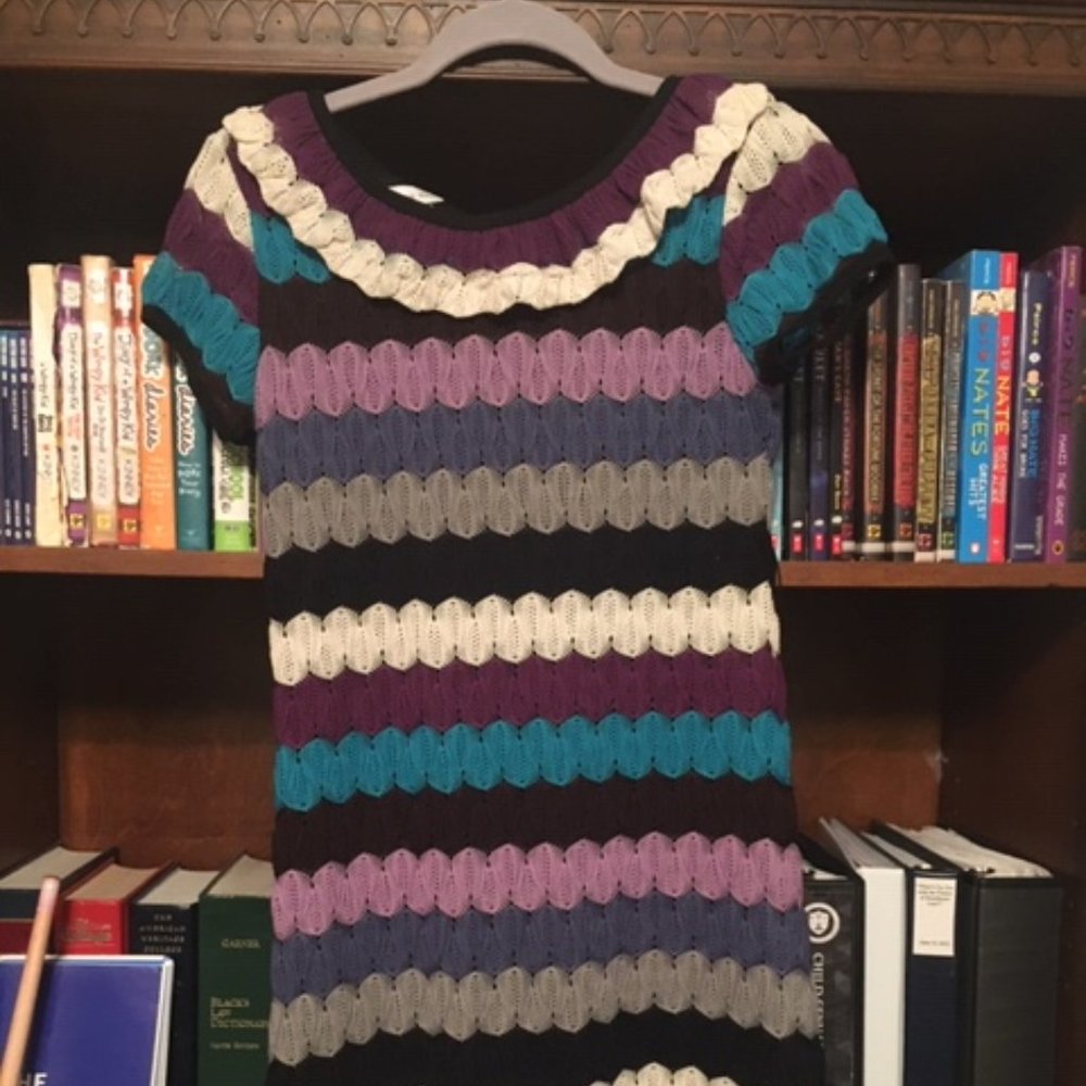 Super Cute Sweater Dress! Colorful Stripes Sz 14